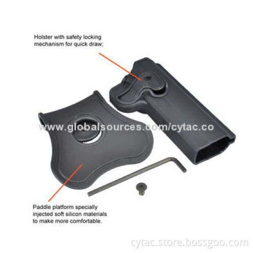 Black Polymer Gun Holster, Fits for 1911 Variants Pistol